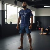 Air Force blue and silver Roll Gear rash guard