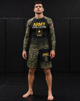 Army camo Roll Gear long cut grappling shorts