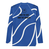 Men's blue and white swirl long sleeve Roll Gear rash guard