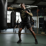 Marines Gold long sleeve Roll Gear rash guard from the military tribute collection