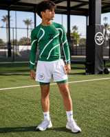 Roll Gear Green Swirl Rash Guard - Green/White, Youth, product view, additional angle.
