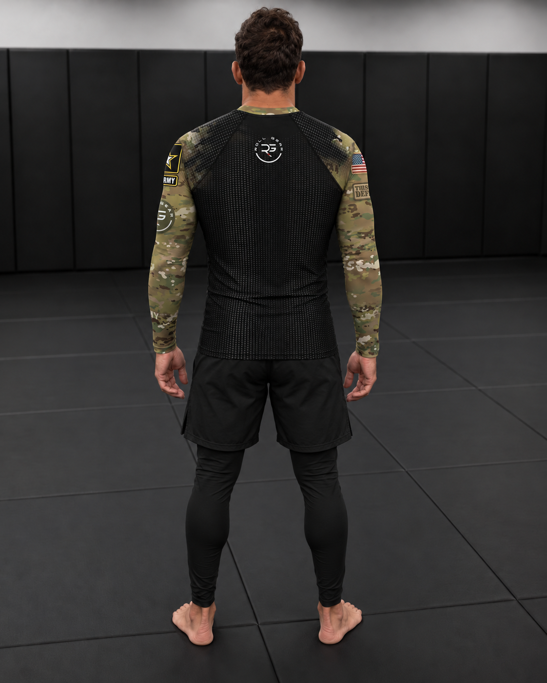 Rash guard militar de manga larga para hombre