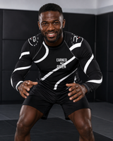 Roll Gear Black Swirl Long Sleeve Rash Guard - Black/White, Men's, product image 1.