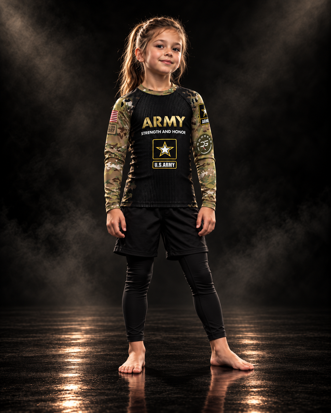 Youth Army Long Sleeve Rash Guard