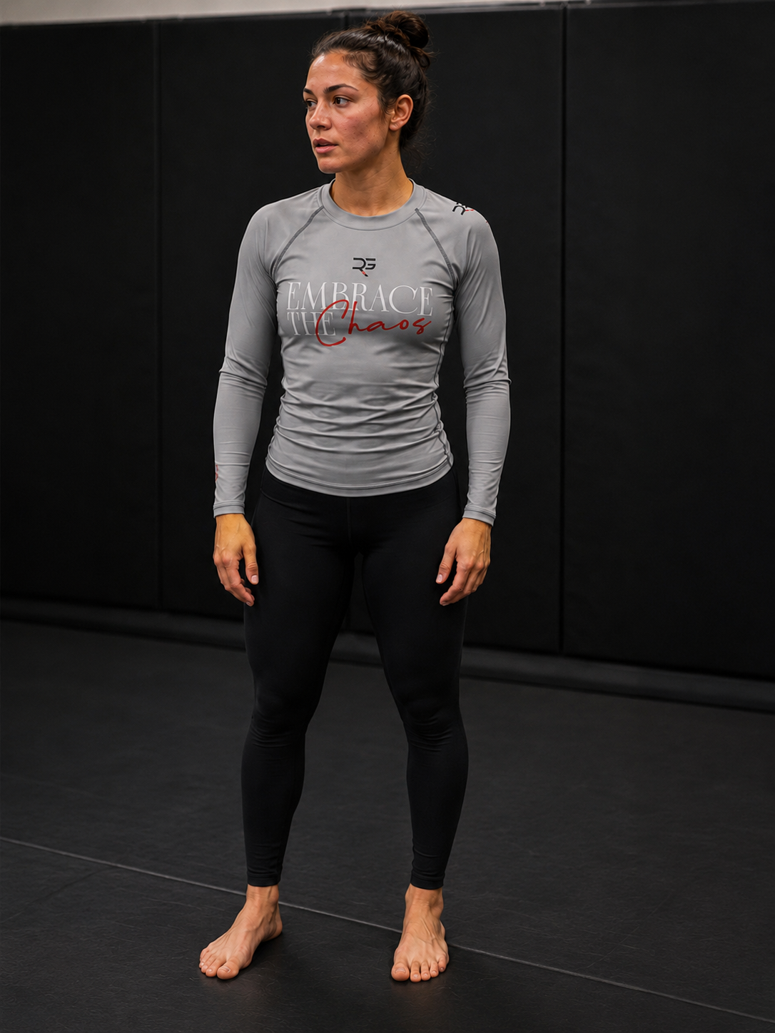 Roll Gear Embrace the Chaos Performance Rash Guard, product photo.