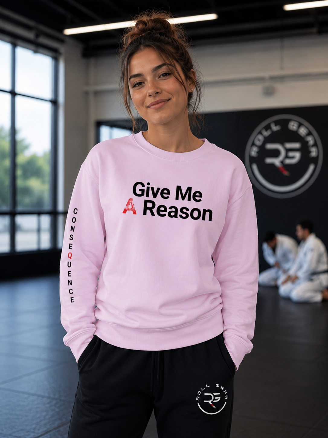 Roll Gear Give Me A Reason Legacy Crewneck Sweatshirt, lifestyle photo.