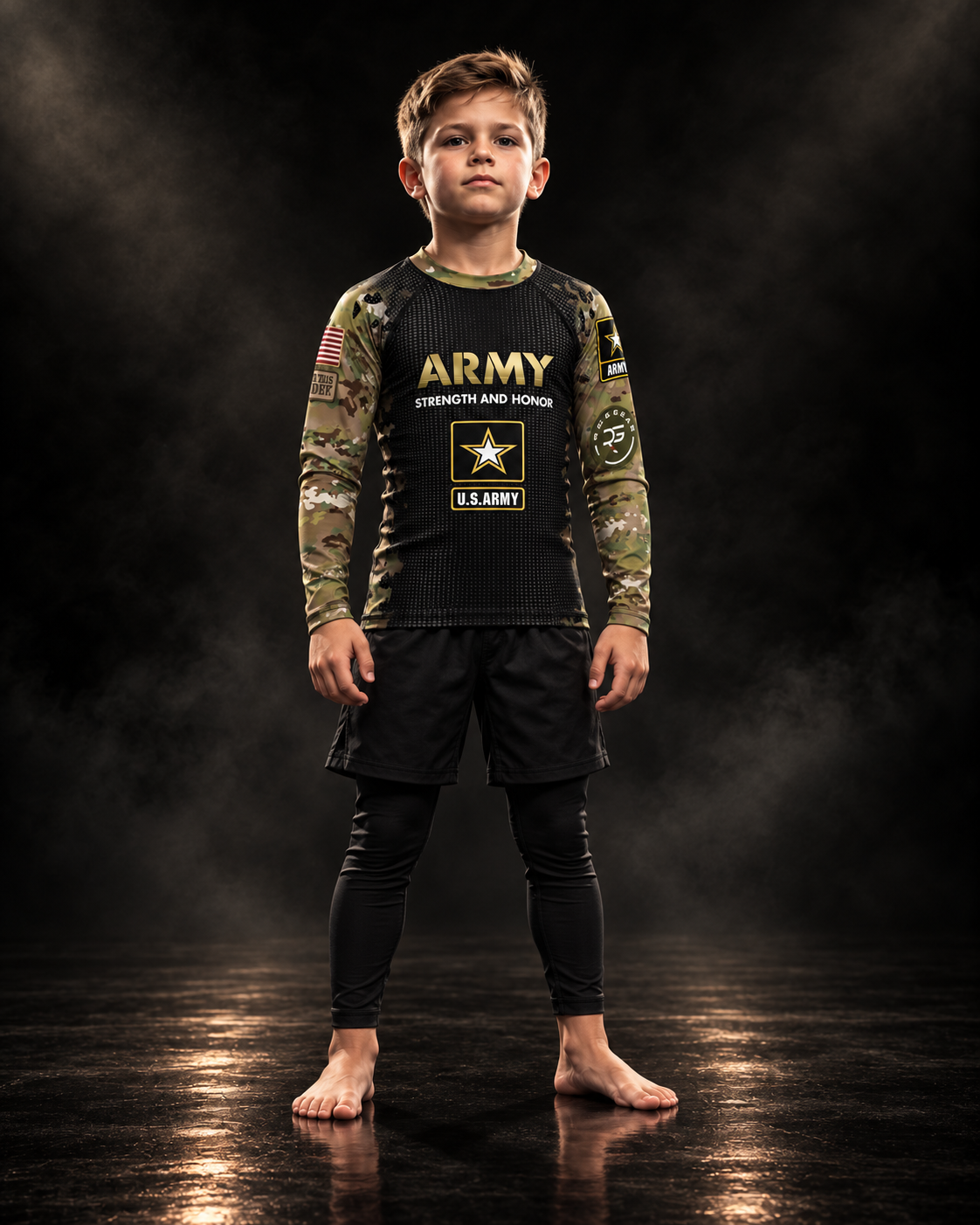 Youth Army Long Sleeve Rash Guard