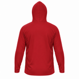 Roll Gear Hooded Long Sleeve Jersey – Unisex, flat back view.