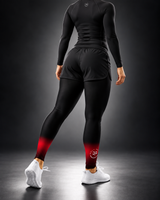 Roll Gear Black Fade Training Spats – Black/Grey – Women's, lower-body back view with sneakers.