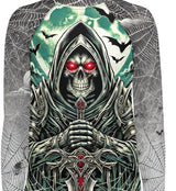 Roll Gear Custom Rash Guard – front view of a sample "Baba Yaga" sublimated design, example for design-your-own BJJ/MMA rash guards.