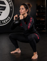 Roll Gear Women's Girls on the Mat BJJ Leggings - Black Edition, product image 1.