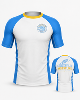 Centerville Wrestling Short Sleeve Rash Guard, product photo.