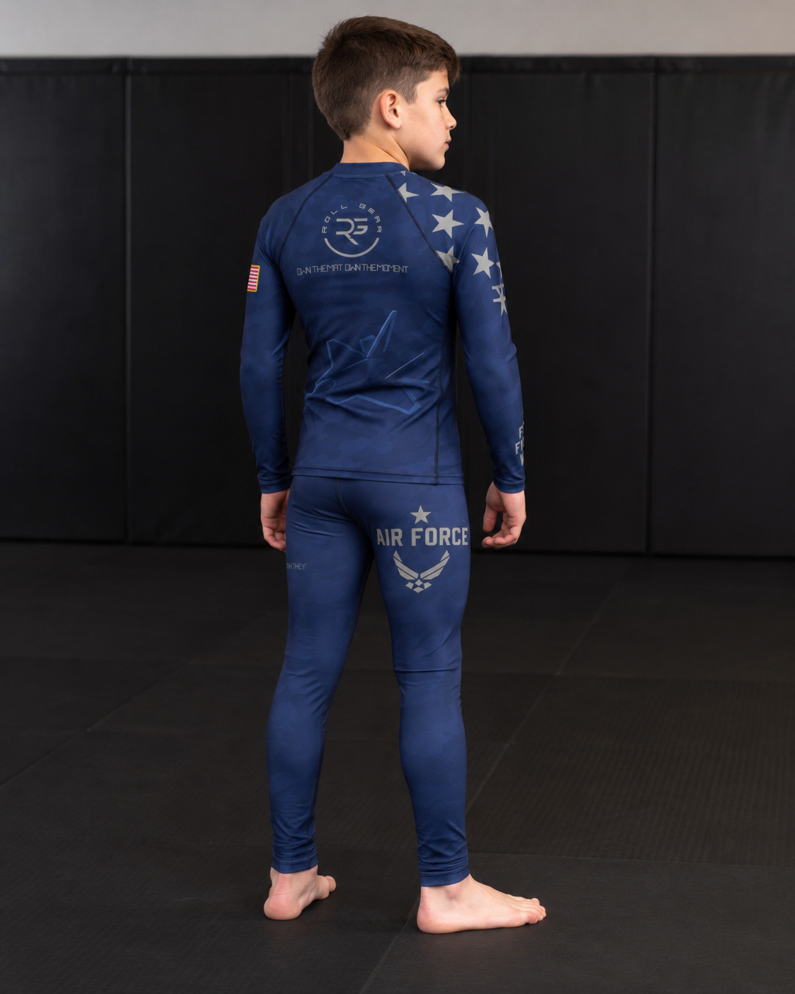 Roll Gear Youth Air Force Long Sleeve Rash Guard, product image 3.