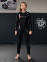Roll Gear Girls Bows Long Sleeve Rash Guard - Pink, Youth, product photo.