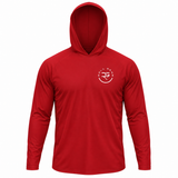 Roll Gear Hooded Long Sleeve Jersey – Unisex, flat front view, chest logo.
