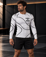 Roll Gear – Rash guard espiral blanco – Blanco/Negro – Hombre