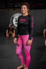 Roll Gear Women's Girls on the Mat BJJ Rash Guard - Black Edition, product image 1.