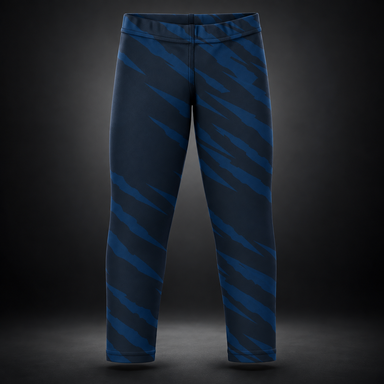 Roll Gear Kids Lion Spats — Future World Champion Collection, flat front view, diagonal stripe print.