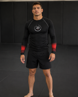 Roll Gear Black Fade Long Sleeve Rash Guard - Black, Men's, product photo.