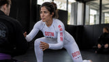 Roll Gear Women's Girls on the Mat BJJ Leggings - White Edition, product image 3.