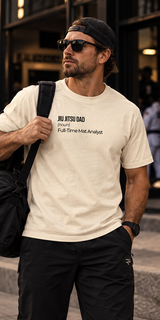 Camiseta del personal técnico a pie de tatami – Blanco y Blanco Vintage | Papá de Jiu Jitsu