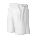 Roll Gear Mesh Shorts – All White – Unisex, flat back view.