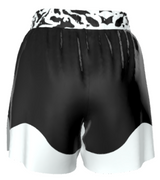 Roll Gear Ranked Grappling Shorts – White/Black, back view.
