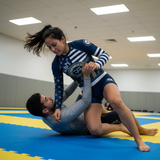 Roll Gear Women's Navy Military Rash Guard - Navy & Gold, product view.
