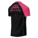 Roll Gear Tap Hype Pink Edition Short-Sleeve BJJ Rash Guard, back view.