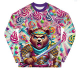 Roll Gear Custom Rash Guard – example sublimated design with colorful character graphic, sample for design-your-own BJJ/MMA team apparel.