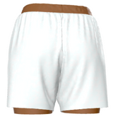 Women’s brown BJJ ranked 2-in-1 shorts with wave design and Roll Gear logo – compression-lined grappling shorts built for strength, movement, and advanced Brazilian Jiu-Jitsu performance