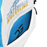Centerville Wrestling Team Backpack, detail view.