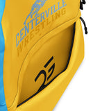 Roll Gear Centerville Wrestling Team Backpack in gold, interior detail view.