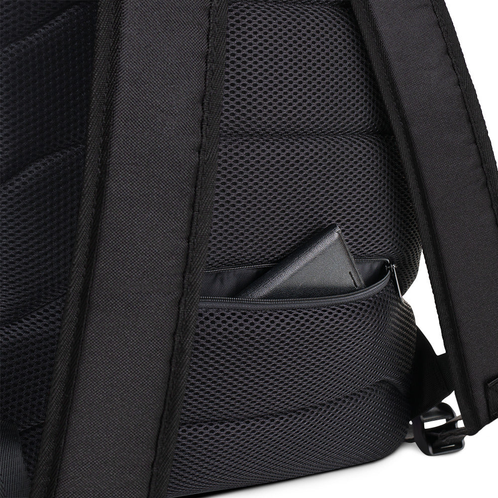 Centerville Wrestling Team Backpack, Black/White, detail view.