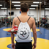 Roll Gear Drawstring Bag for Gym and Travel, front view, additional angle.