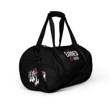 Roll Gear Earned Not Given Duffel Bag, right-front view.