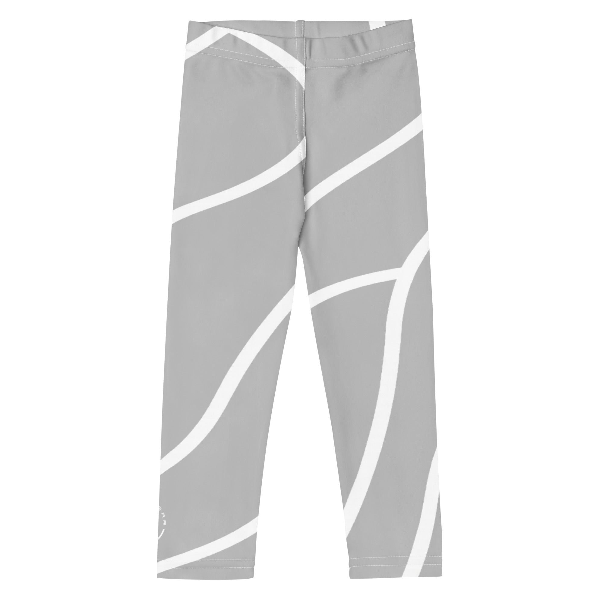Roll Gear Grey Swirl Spats – Grey/White – Kids, front view.