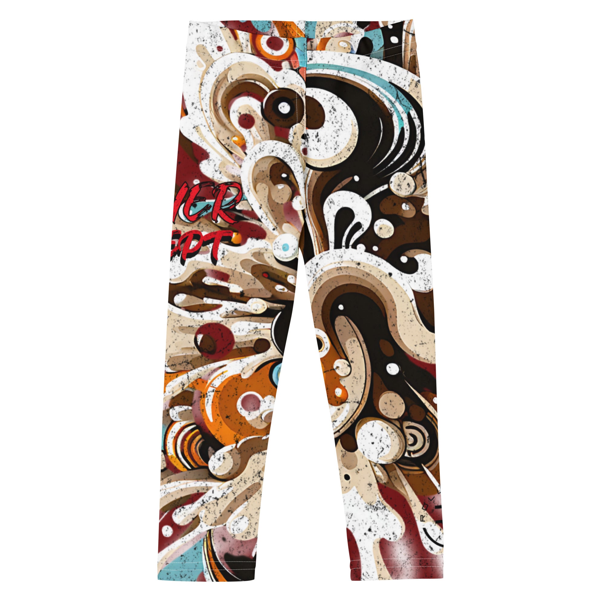 Roll Gear Never Accept Training Spats – Black/Multicolor – Kids, front view.