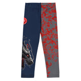 Roll Gear Shadow Dragon Warrior Spats – Dark Navy & Crimson – Kids, front view.