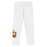 Roll Gear Tap Hype Spats – Orange & White – Kids, front view.