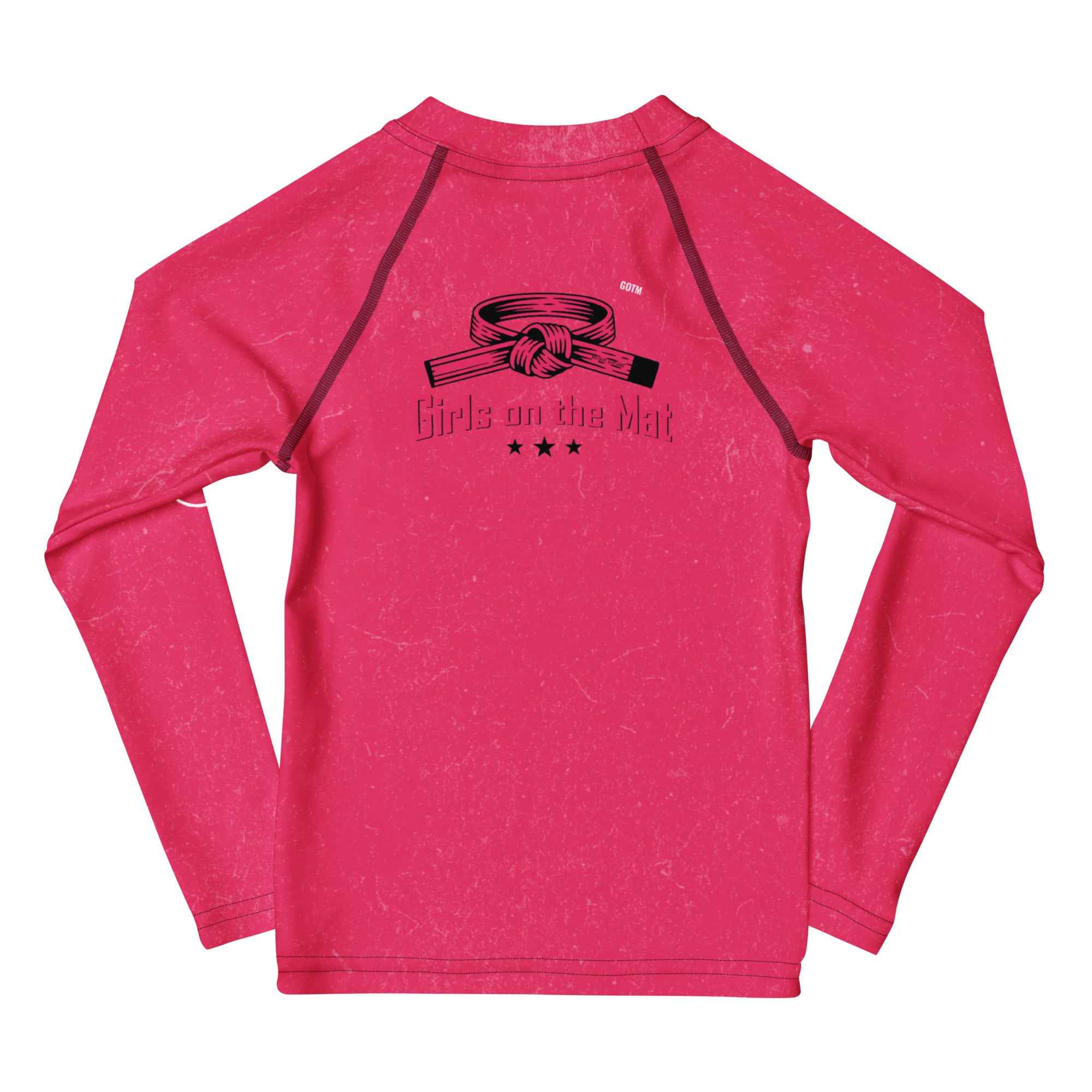 Roll Gear Tap Hype Kids Long Sleeve BJJ Rash Guard, back view.