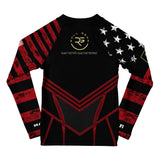 Roll Gear Kids Marines Dress Blues Long Sleeve Rash Guard, back view.