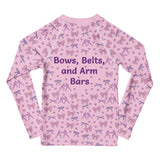 Roll Gear Girls Bow Rash Guard - Pink, Kids, back view.