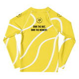 Roll Gear Yellow Swirl Rash Guard - Yellow/White, Kids, back view.