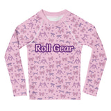 Roll Gear Girls Bow Rash Guard - Pink, Kids, front view.
