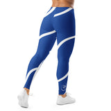 Roll Gear Blue Swirl Spats - Blue/White, Women's, back view.