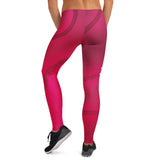 Roll Gear Women's Pink Gradient Swirl Leggings, back view.
