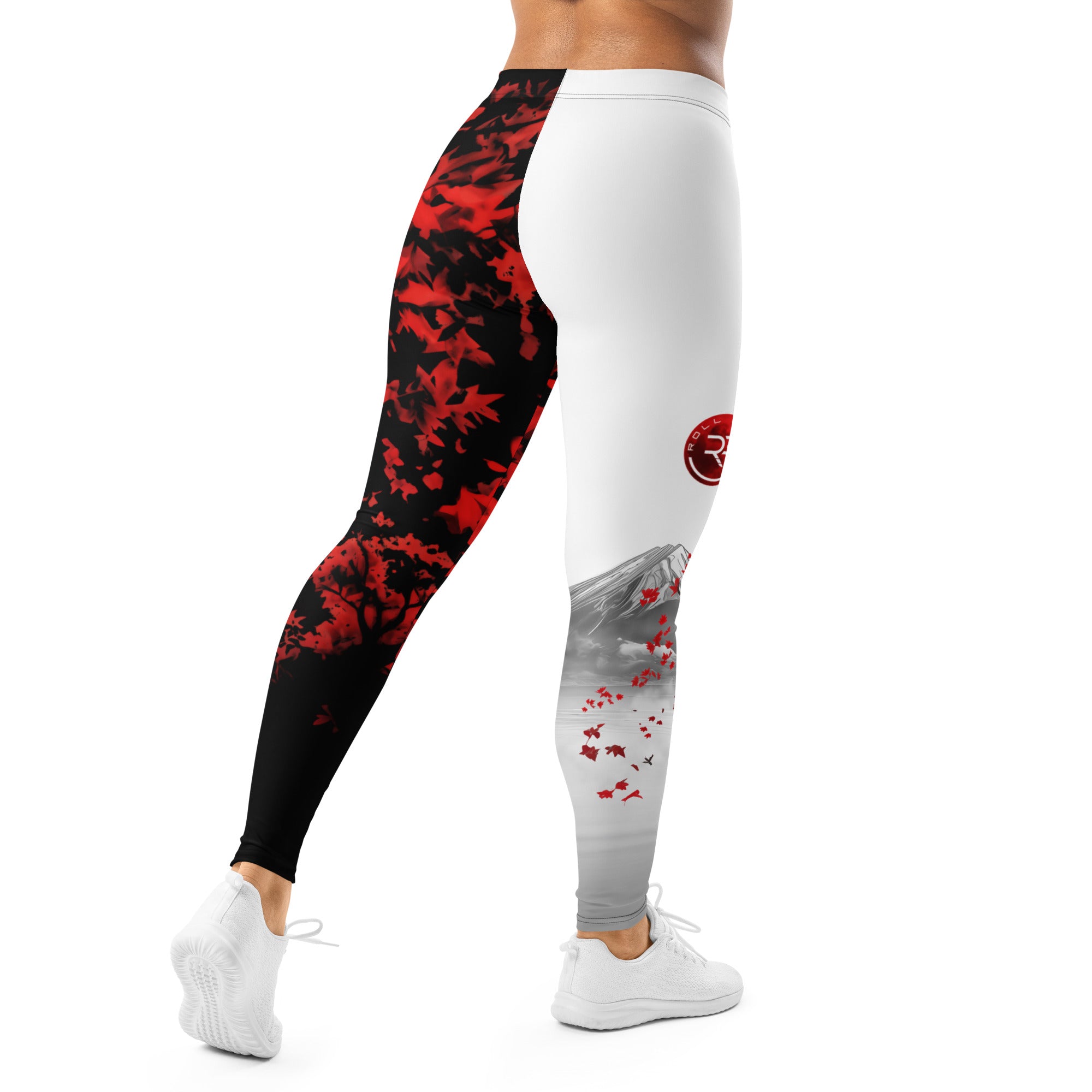 Roll Gear Shadow Dragon Warrior Spats – White & Crimson – Women's, back view.