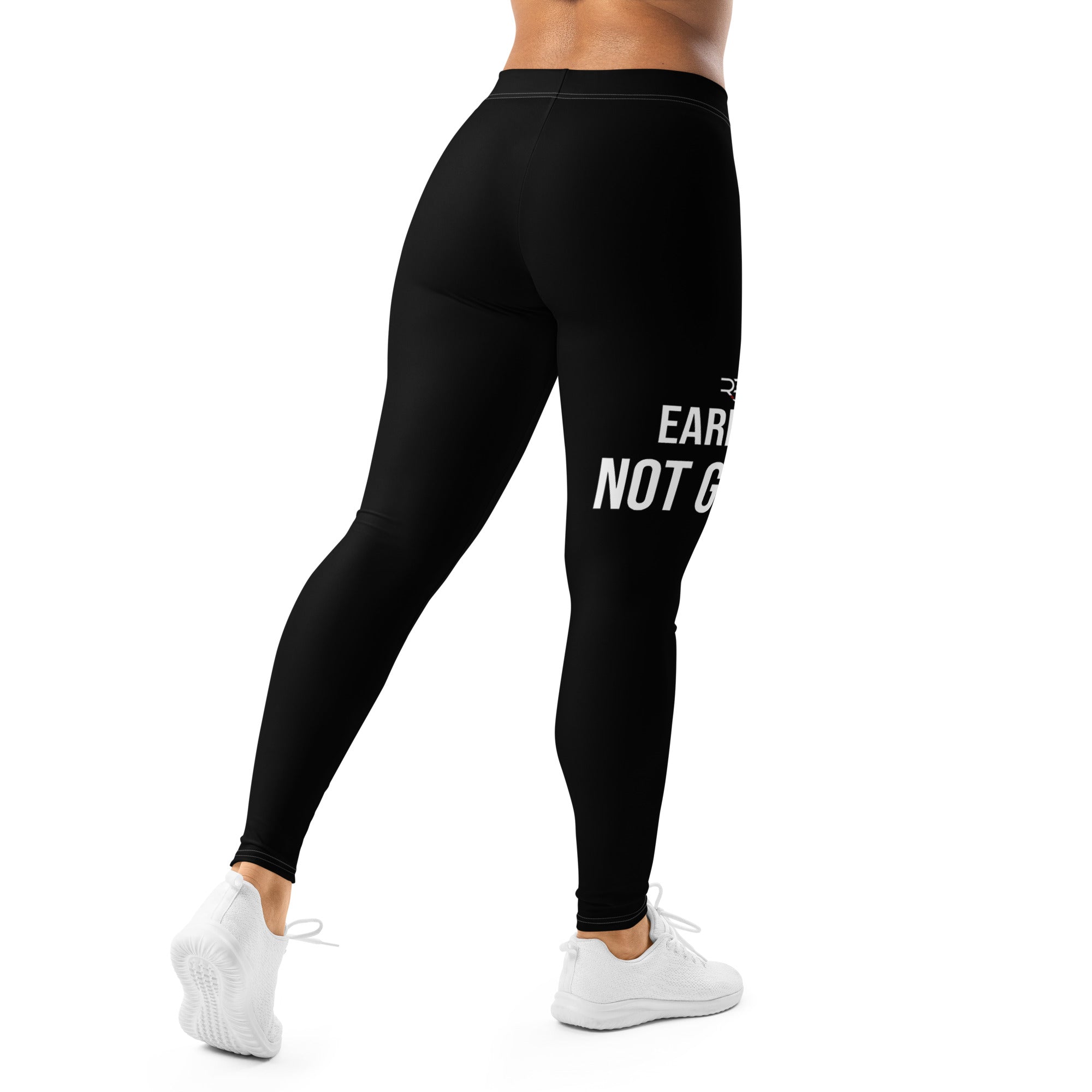 Roll Gear Earned Not Given Women's Spats - Black, back view.