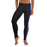 Roll Gear Women's Police Compression Spats - Thin Blue Line, front view.
